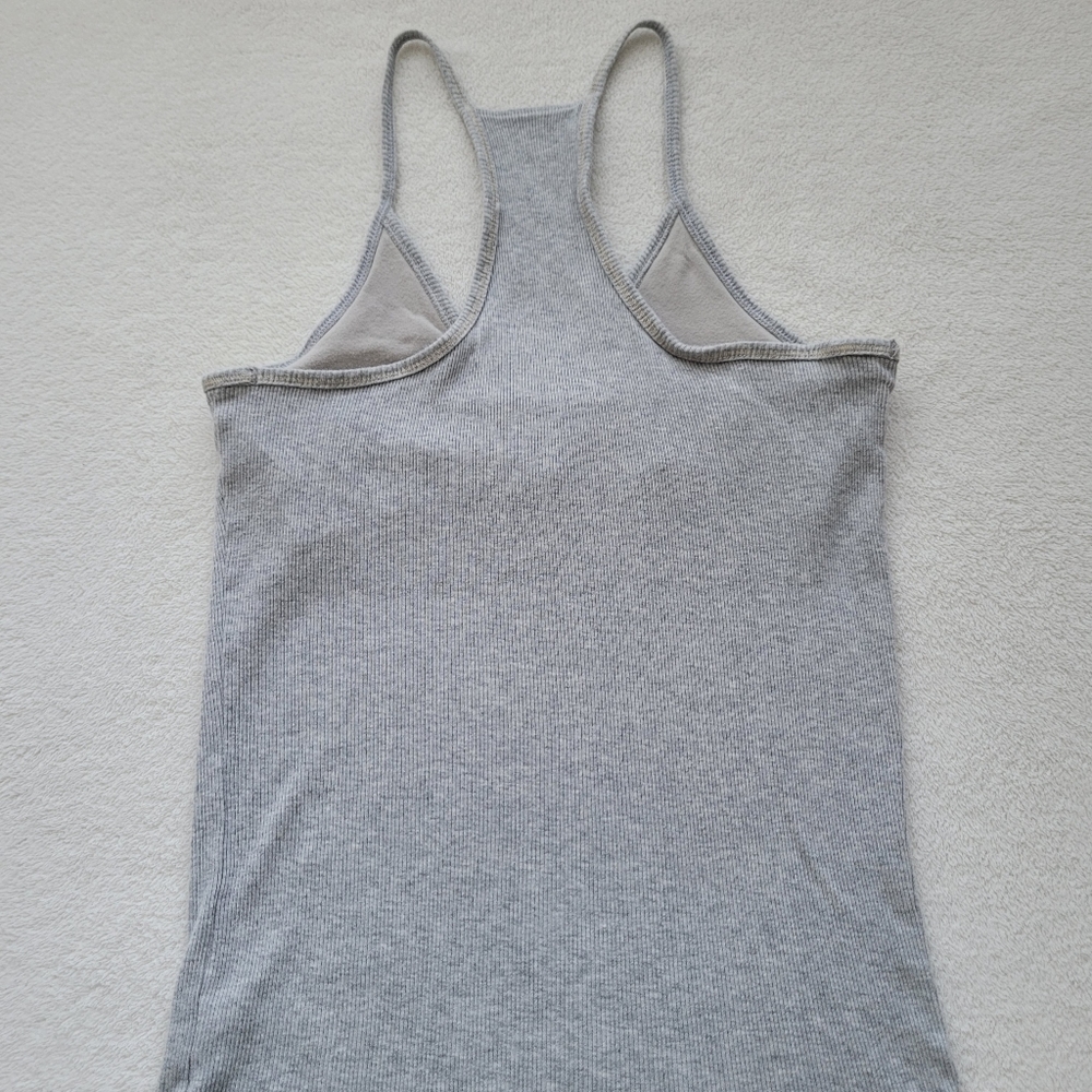 Victoria's Secret Built-in-Bra Cotton Stretch Ribbed Halter Tank Top Small grey - Picture 9 of 11